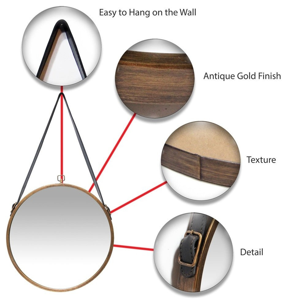 Large Farmhouse Wall Mirror, Circle