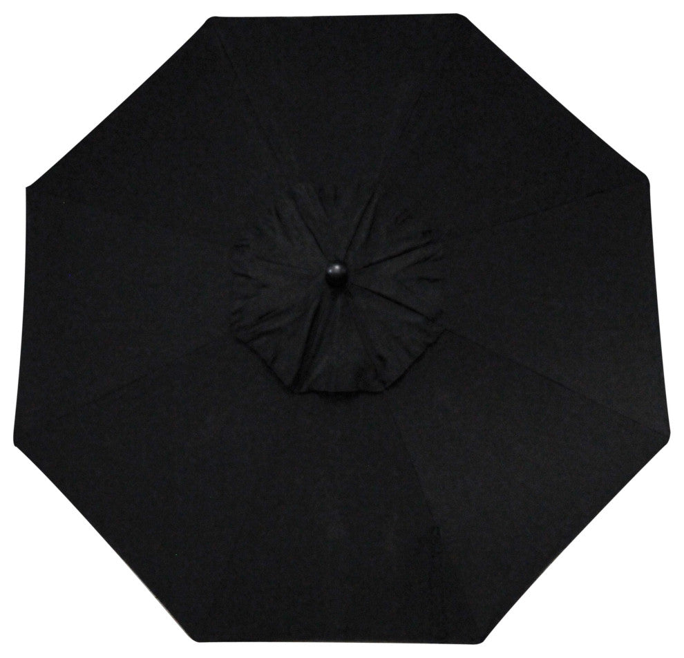 9' Market Umbrella, Black, Regular Height