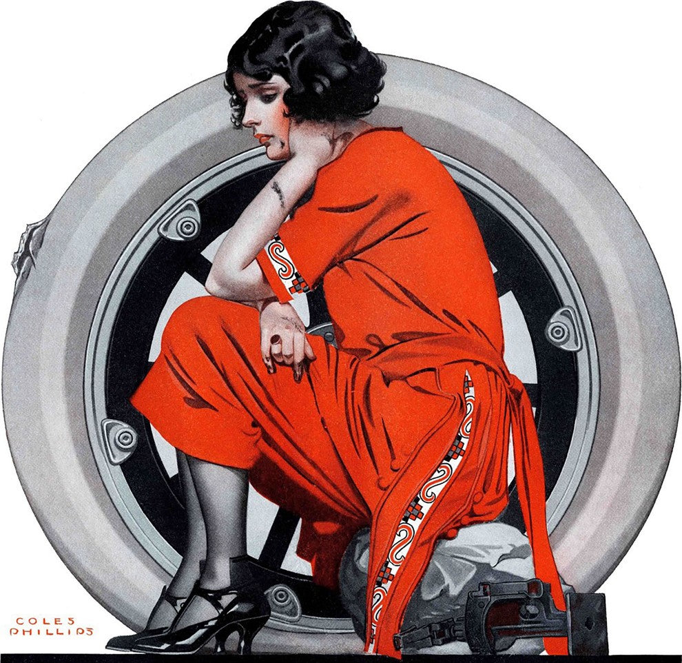 "Flat Tire" Painting Print on Wrapped Canvas