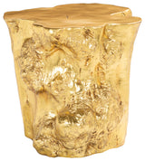 Log Side Table, Gold Leaf