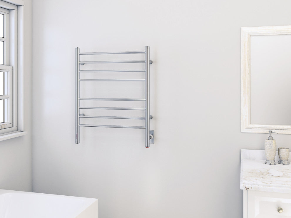 Ancona Prestige 8-Bar Polished Stainless Steel Towel Warmer With On-Board Timer
