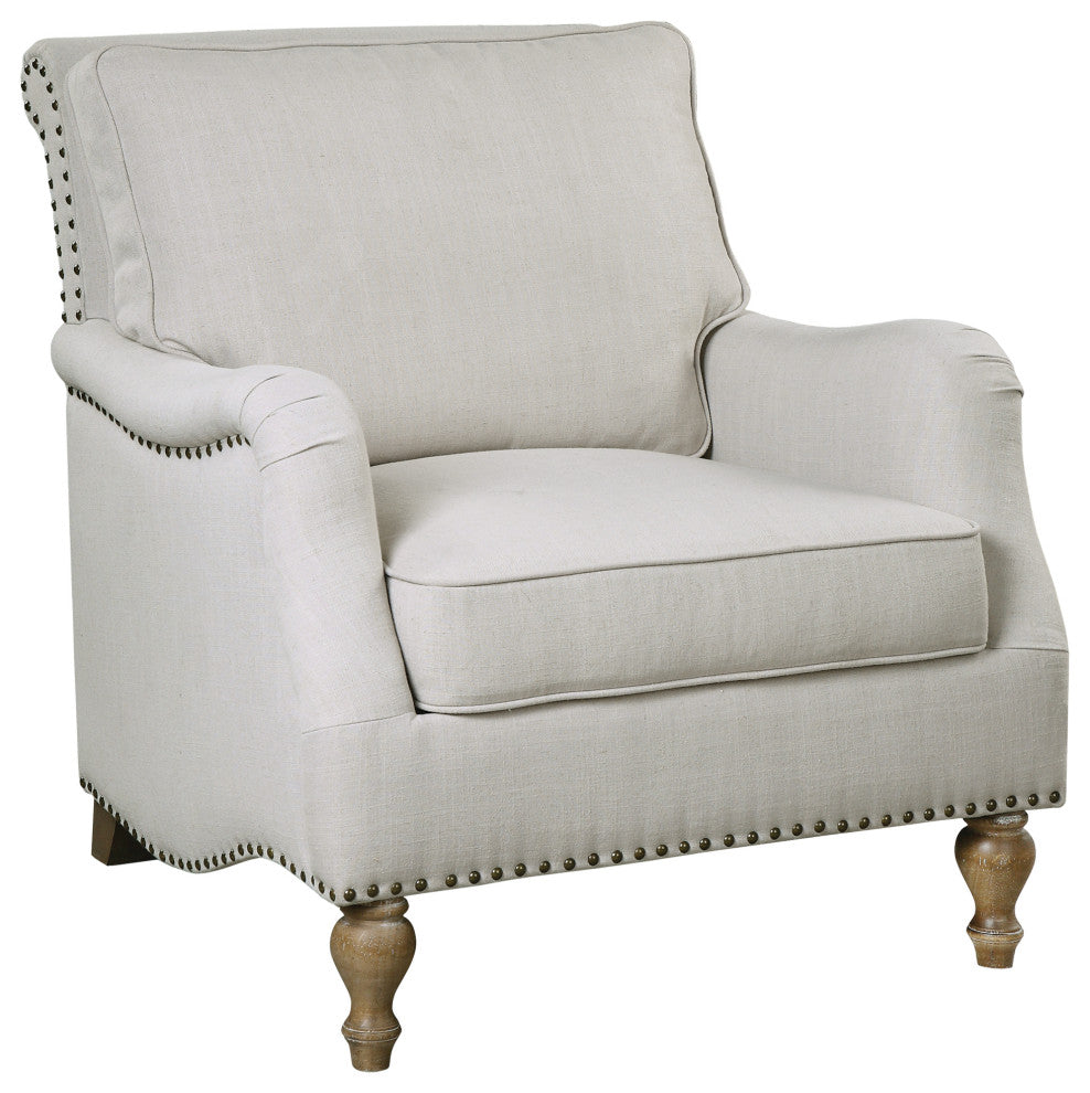 Uttermost Armstead Antique White Armchair