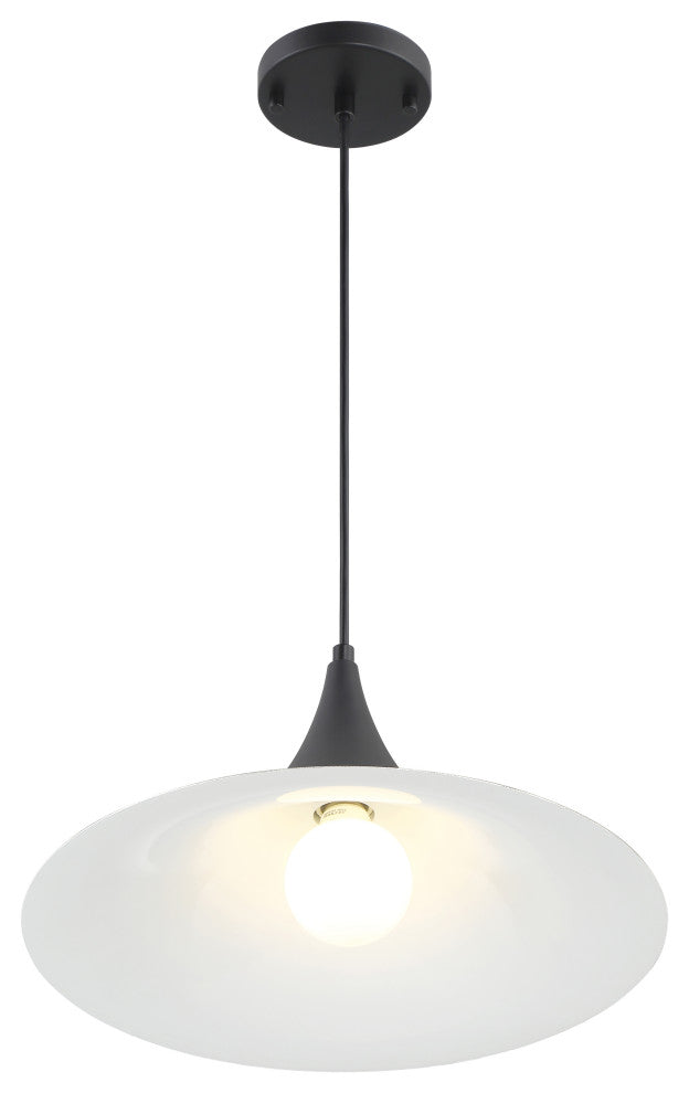 Costa LED Pendant, Replaceable LED, Matte Black, 15.75in