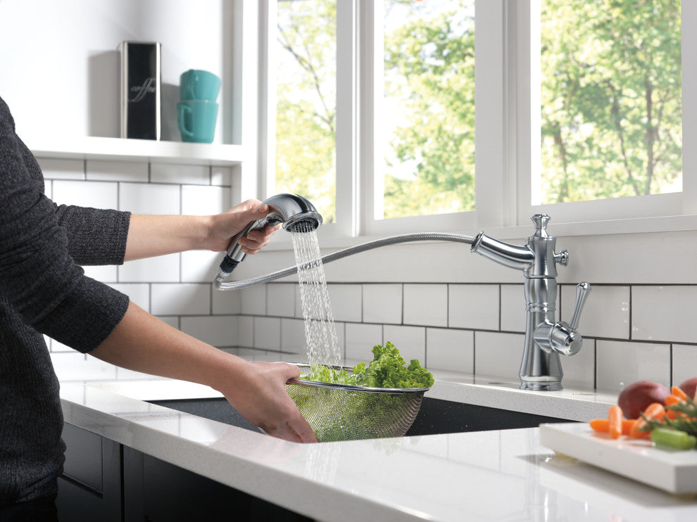 Delta Cassidy Single Handle Pull-Out Kitchen Faucet, Arctic Stainless