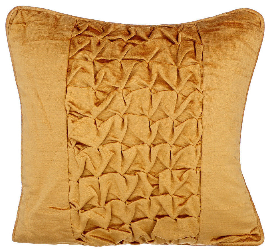 Gold Decorative Pillow Covers 14"x14" Velvet, Gold Knots