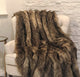 Plutus Faux Mountain Coyote Handmade Throw Blanket, 80 X 110 Twin, Single Sided