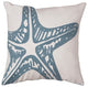 Blue Starfish Throw Pillow 18X18 (Insert Included)