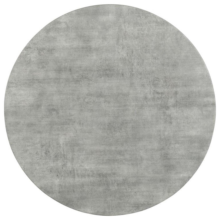 Modern Dining Table, Butterfly Shaped Metal Base With Round Faux Concrete Top