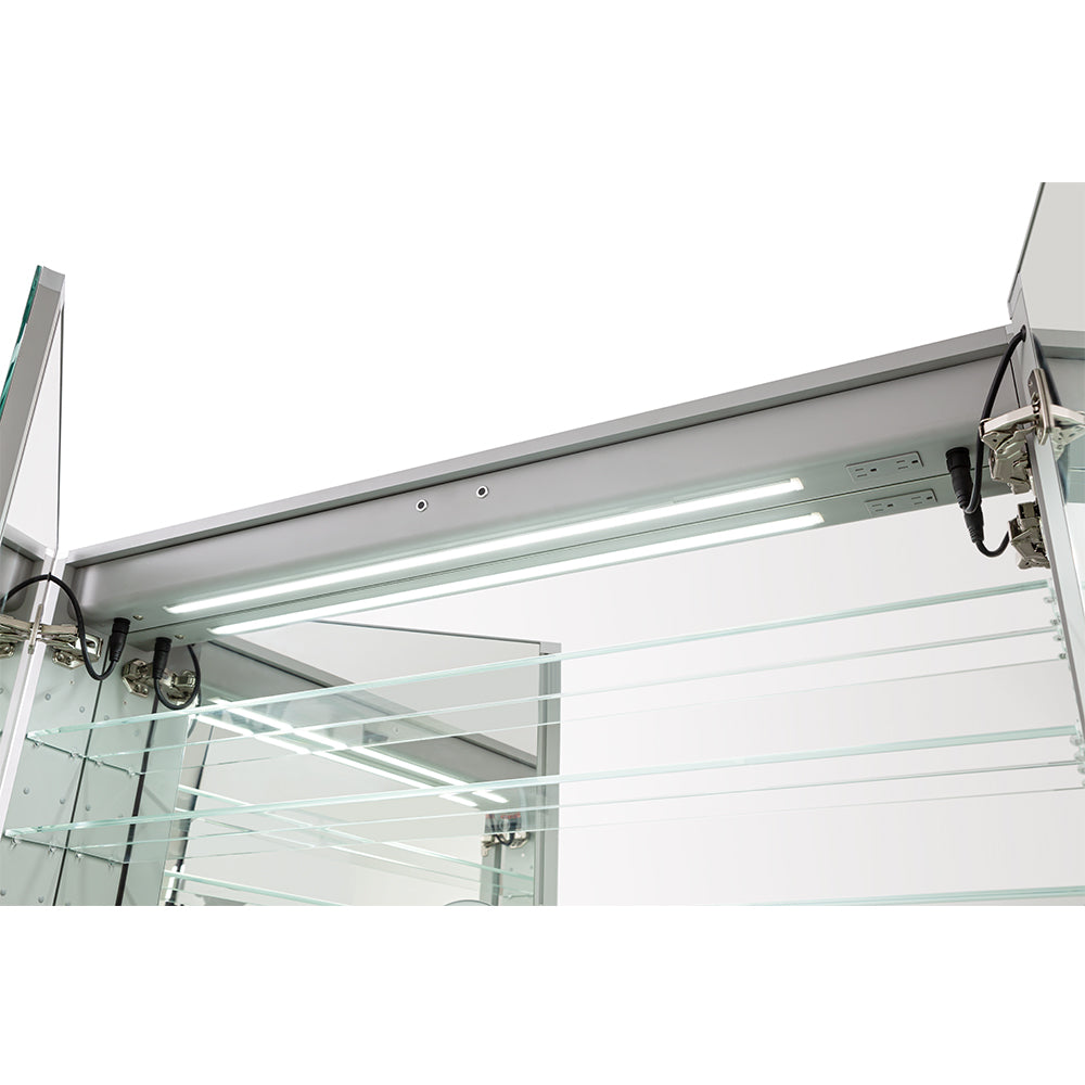 Signature Royale 30" LED Medicine Cabinet Defogger, Adjustable Magnifying Mirror