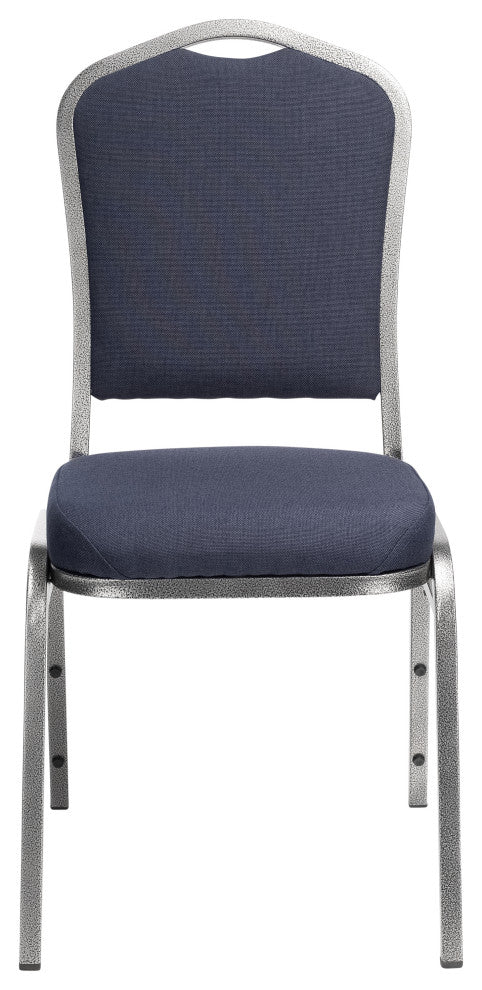 NPS 9300 Deluxe Fabric Stack Chair, Midnight Blue Seat/Silvervein Frame