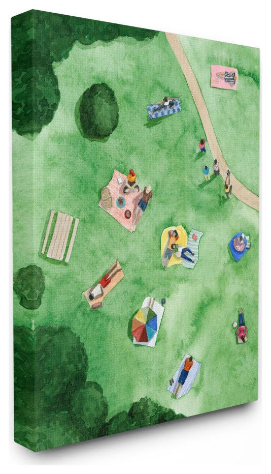 Kid's Summer Park Activities Friends Watercolor Painting,1pc, each 24 x 30