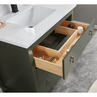 Legion Furniture WS2512 Series Bathroom Sink Vanity, Pewter Green, 36", Artificial Stone Top, Single Sink