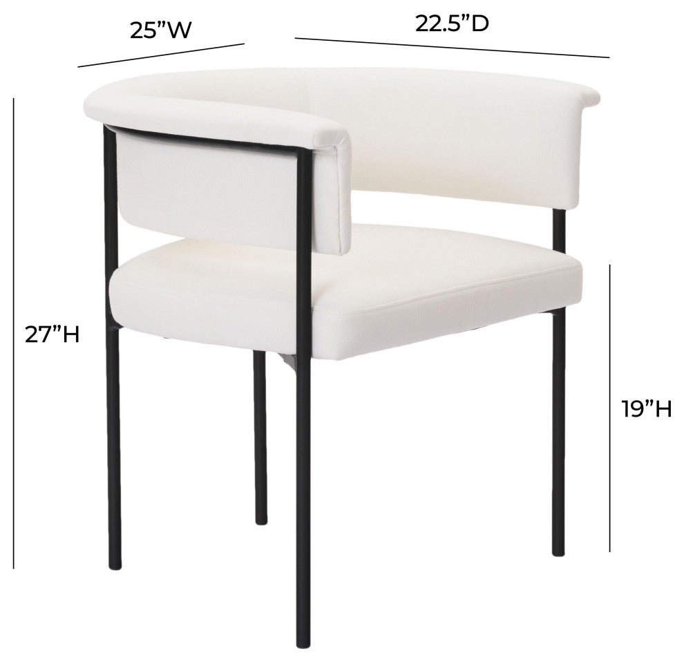 Taylor Performance Linen Dining Chair, Cream