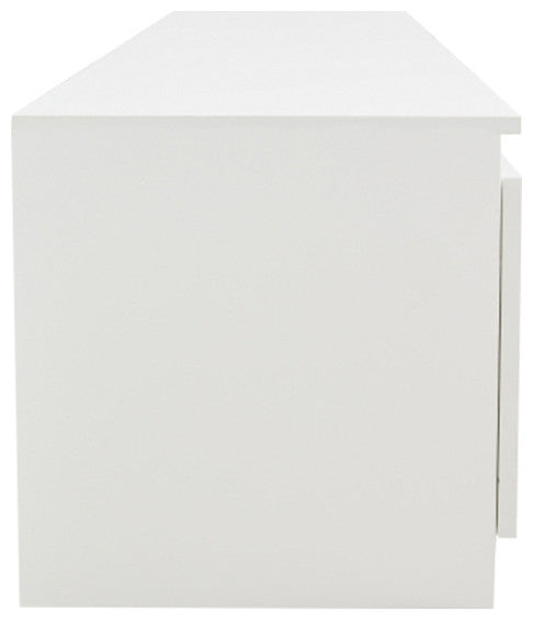 Modern White TV Stand with LED Lights Two drawers TV Cabinet