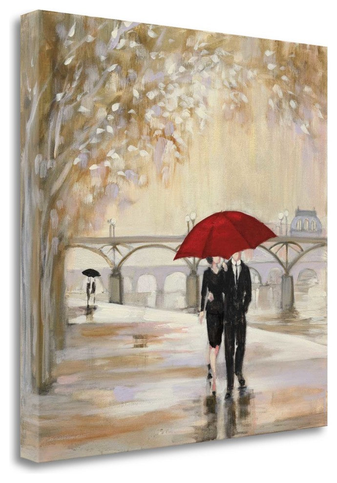 "Romantic Paris III Red Umbrella" By Julia Purinton, Gallery Wrap Canvas