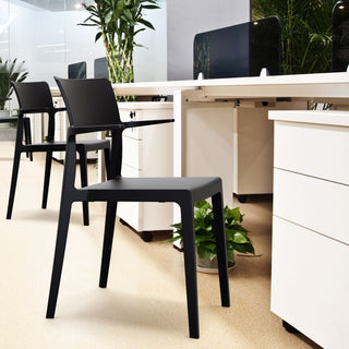 Compamia Plus Arm Chair, Black, Set of 2