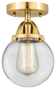 Beacon Semi-Flush Mount, Satin Gold, Clear, Clear