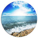 Crystal Clear Blue Sea Waves, Seashore Large Disc Metal Wall Art, 11"