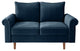 The Delta II Velvet Rolled Arm Loveseat, Dark Blue