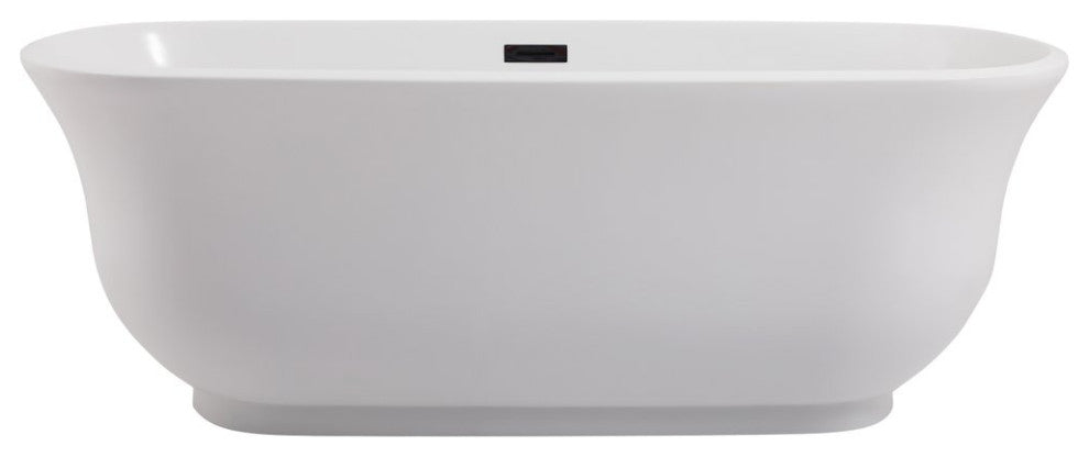 Charlie 67" Soaking Bathtub, Glossy White