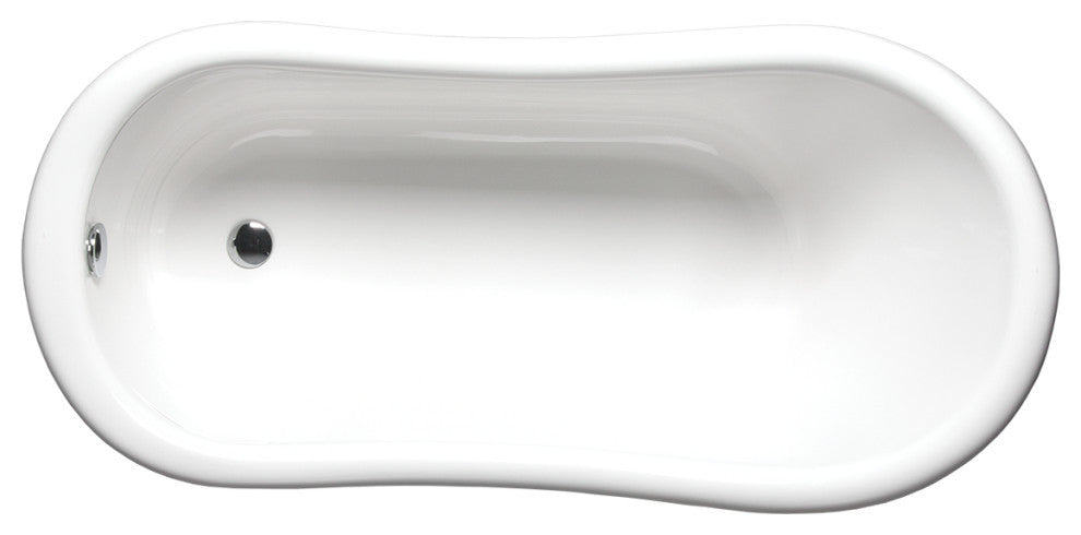 Malibu Glass Oval Soaking Bathtub 60x29x27 Biscuit