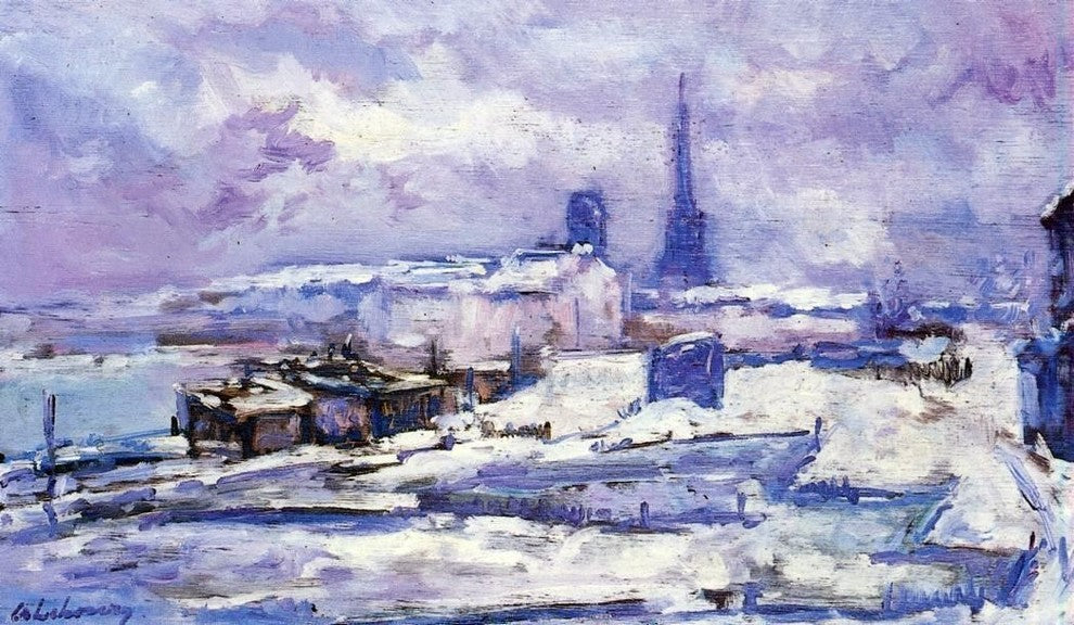 Albert Lebourg Rouen Snow Effect, Gallery Wrapped Canvas Print, 18"x27"