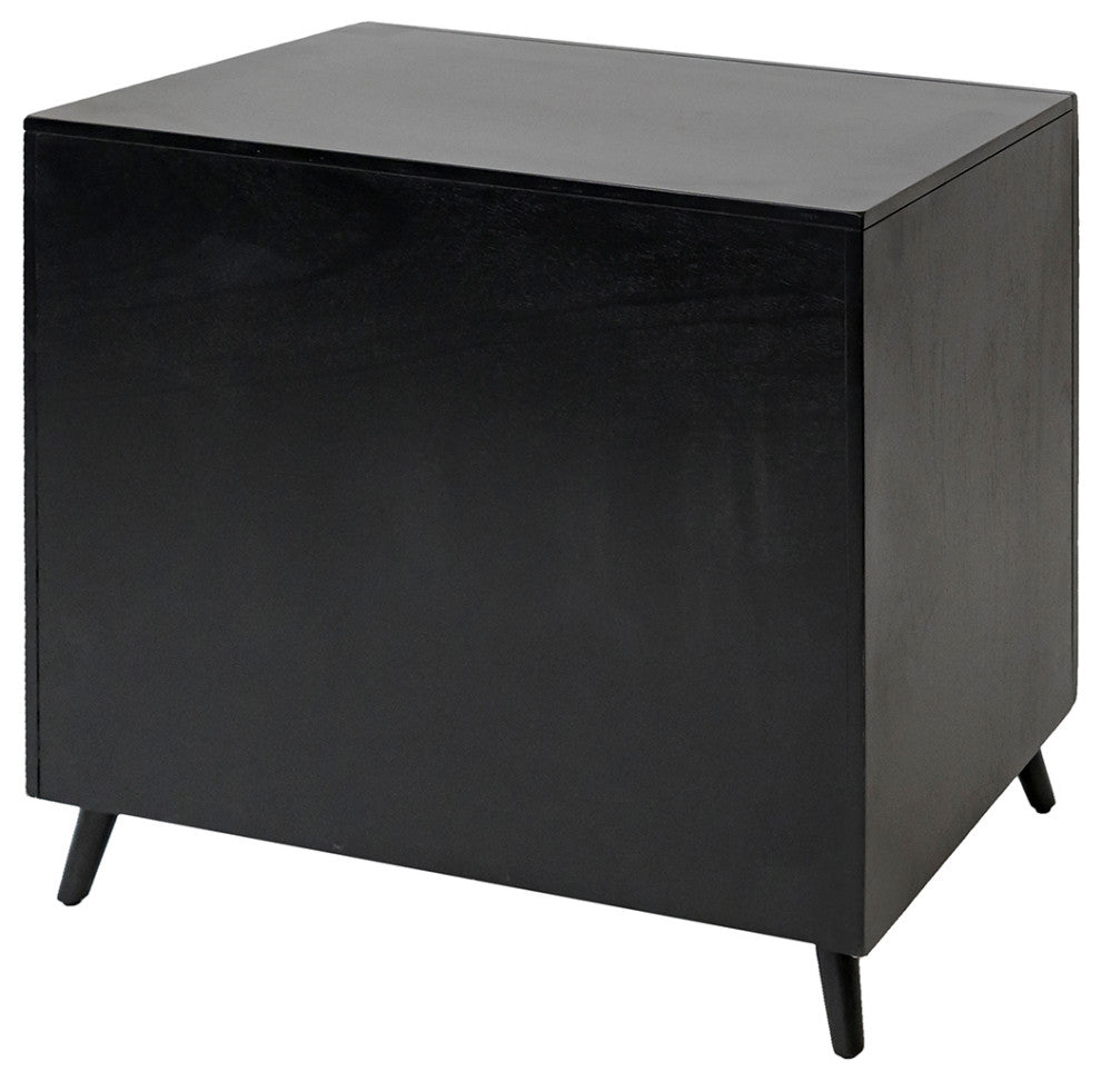 Mid-Century Wood Lateral File, Storage File Drawer, Fully Assembled, Black