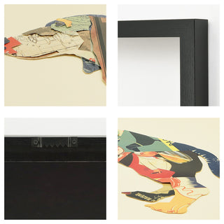 "Dachshund" Hand Made Dimensional Framed Collage Under Glass Wall Art