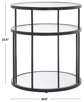 Safavieh Layta 3 Shelf Accent Table, Black/Clear