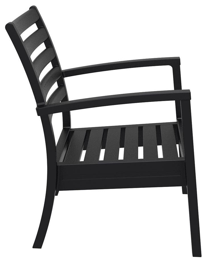 Artemis XL Club Chair Black with Sunbrella Black Cushions, Set of 2