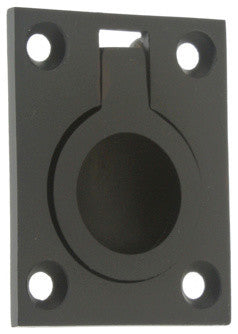 Genuine Solid Brass Flush Ring Pull, Matte Black