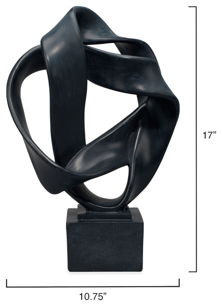 Intertwined Resin Decorative Table Object, Black