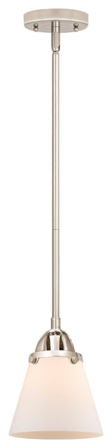 Small Cone Mini Pendant, Polished Nickel, Matte White, Matte White