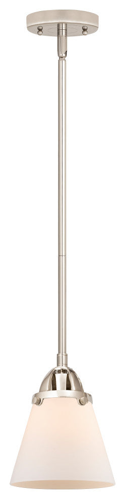 Small Cone Mini Pendant, Polished Nickel, Matte White, Matte White