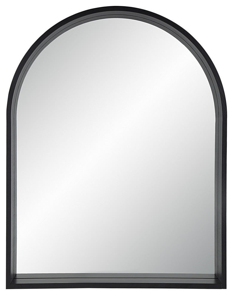 Cove 46" Tall Arch Rectangular Mirror, Matte Black