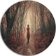 Woman In Frosty Forest, Landscape Photo Disc Metal Wall Art, 11"