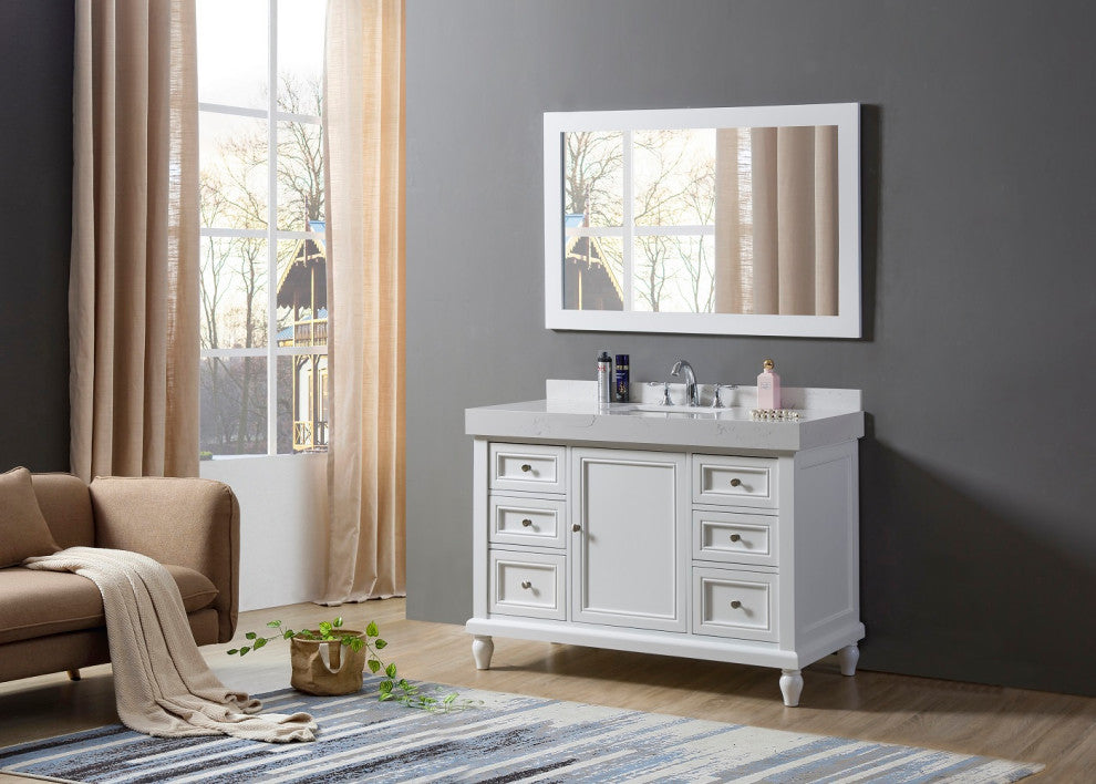 48" Classic Single Exclusive Bath Vanity, White