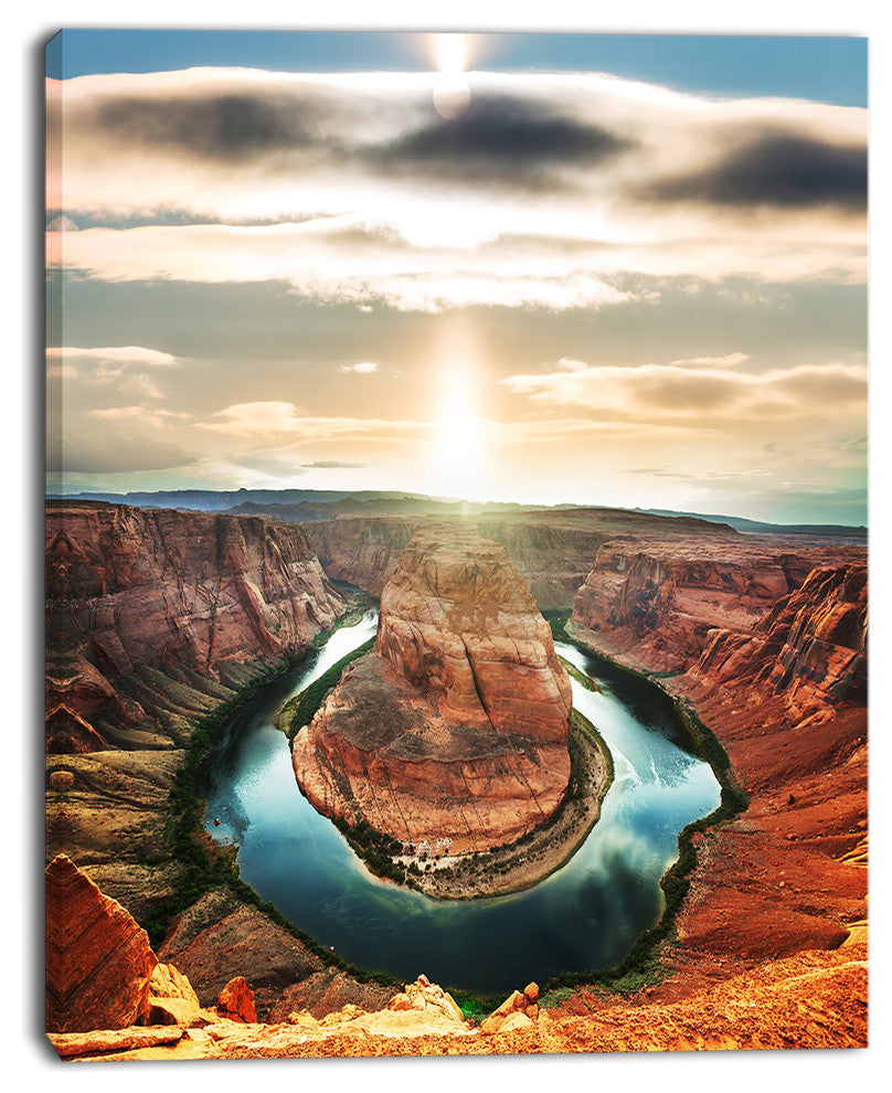 Horseshoe Bend At Sunset, Oversized Landscape Canvas Art, 30"x40"