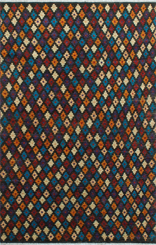 Balochi Dayton Black Rug, 5'2x7'11