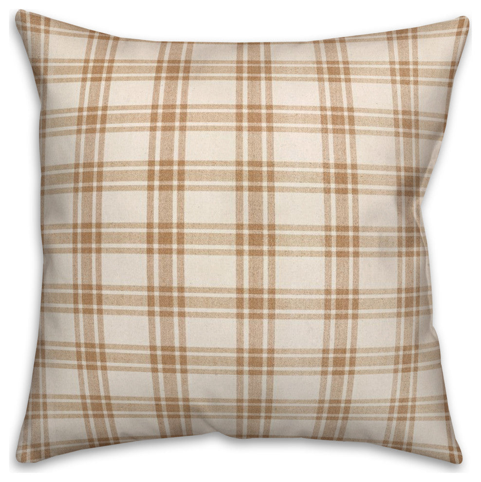 Orange Plaid 18x18 Spun Poly Pillow