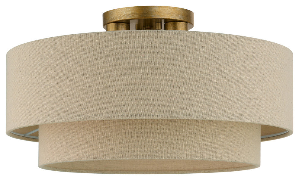 Bellingham 3-Light Antique Gold Leaf Large Semi-Flush