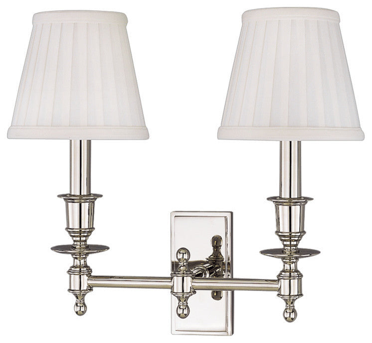 Ludlow 2-Light Wall Sconce, Polished Nickel