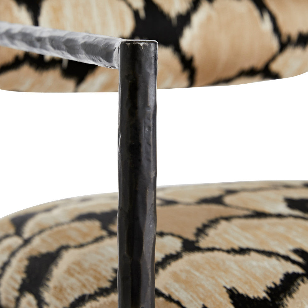 Barbana Counter Stool Ocelot Embroidery