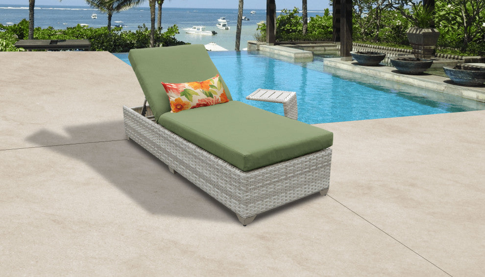 Fairmont Chaise Outdoor Wicker Patio Furniture With Side Table