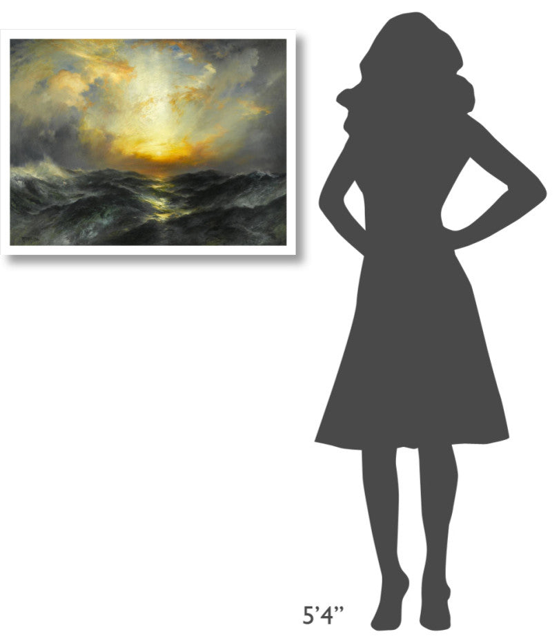 "Sunset at Sea, 1906" Digital Paper Print by Thomas Moran, 32"x25"
