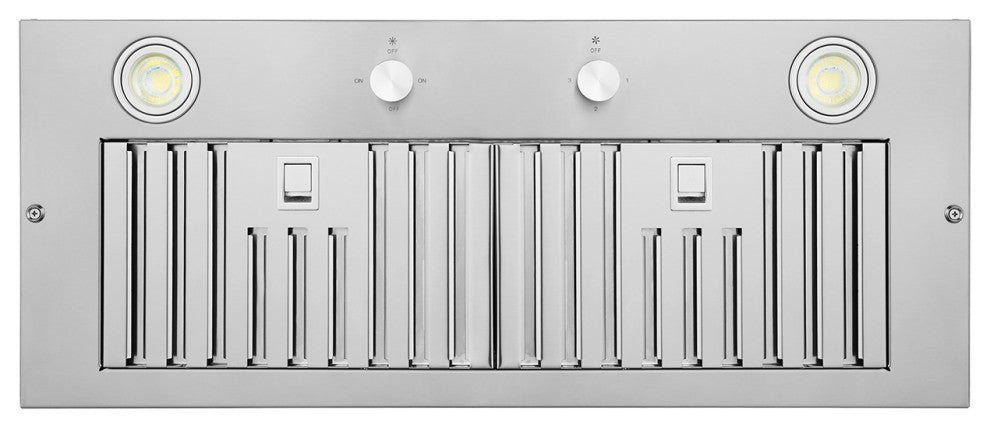 30" 440 CFM Residential Insert Range Hood With LED Lights, Stainless Steel