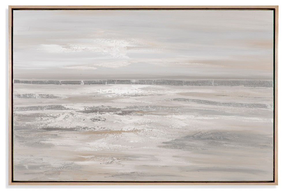Silver Landscape Framed Canvas - Gray
