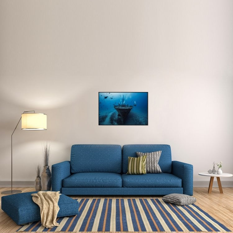 "Hai Siang Wreck" Framed Canvas Giclee by Barathieu Gabriel, 37x25"
