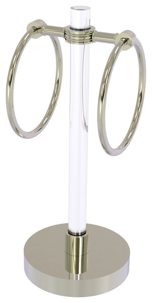 Clearview Vanity Guest Towel Ring with Dotted Accents, Polished Nickel