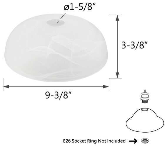 23145-11 Replacement Frosted Torchiere Lamp Glass(42mm) Shade